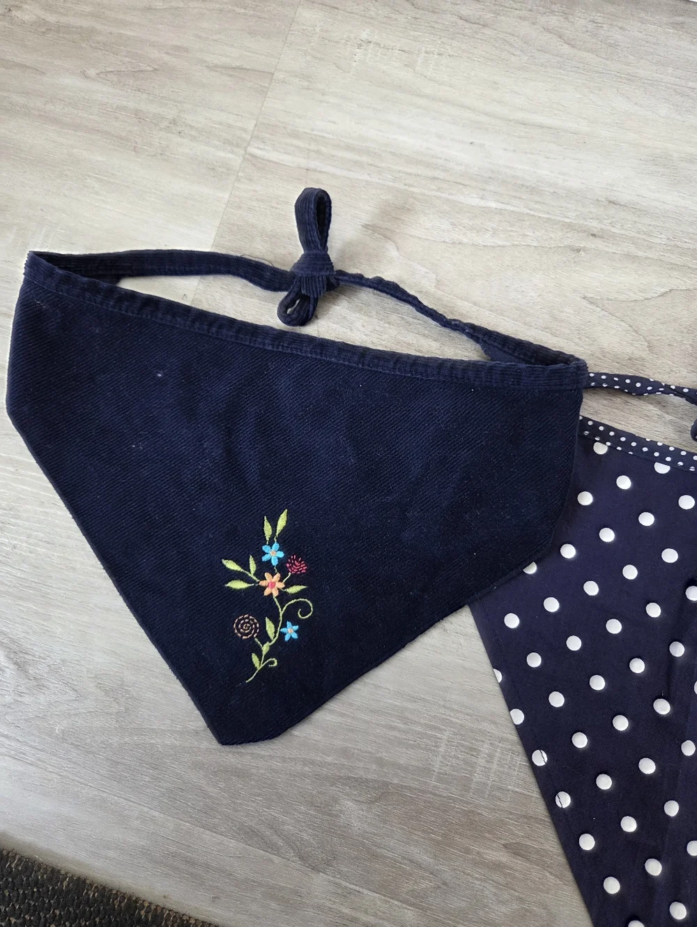 Set Of 3 Bibs Dog Bandana Collars Dickie Removable Country Floral Cottagecore